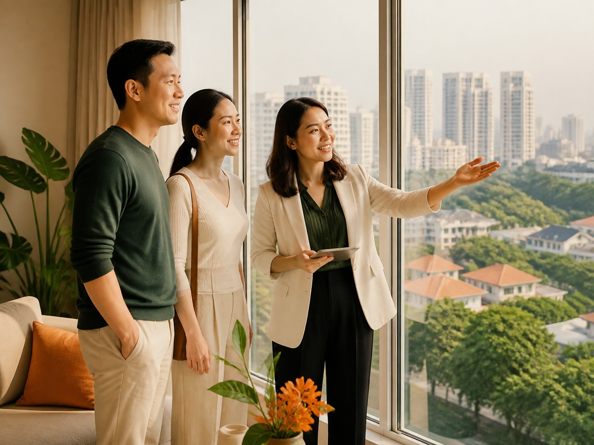 Singapore property advisor meeting clients